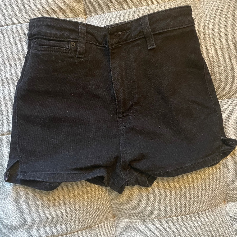BDG black night waisted denim shorts